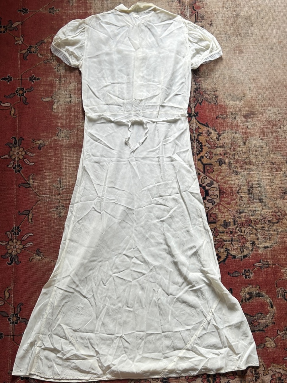 Antique 1930s/40s Cream Maxi Dress - Picture 5 of 5